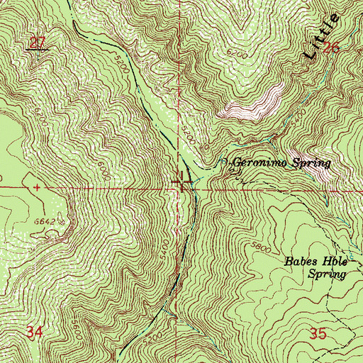Topographic Map of Little L O Spring Canyon, AZ