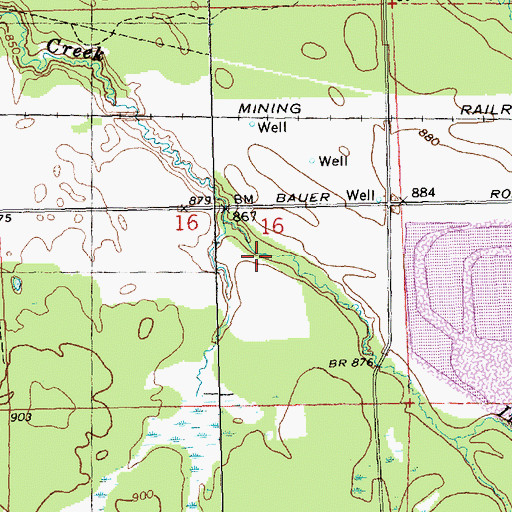 Topographic Map of Bauer-Brockway Barrens State Natural Area, WI