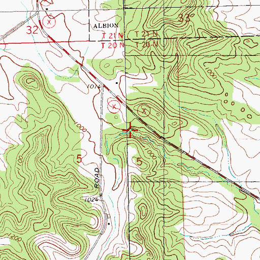 Topographic Map of Gullickson's Glen State Natural Area, WI