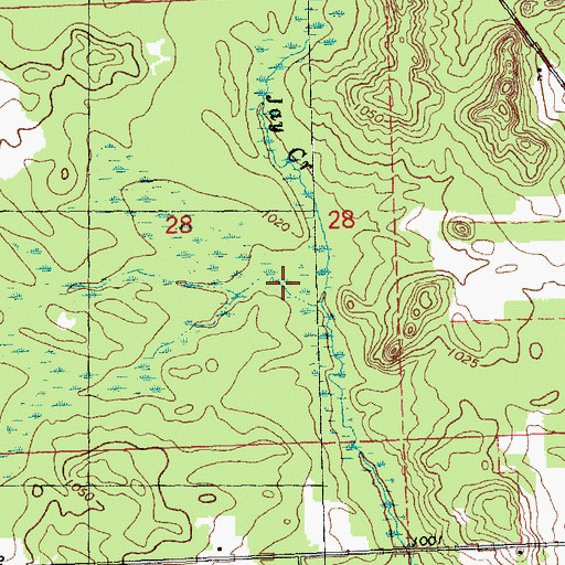Topographic Map of Jay Creek Pine Forest State Natural Area, WI