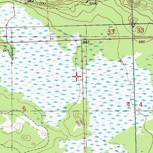Topographic Map of Washburn Marsh State Natural Area, WI