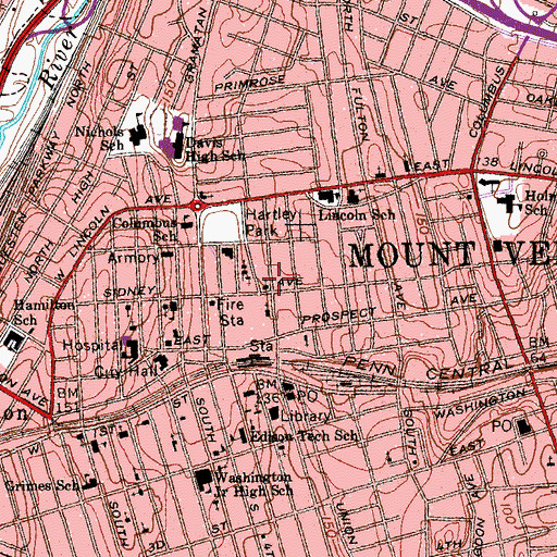 Topographic Map of Church of the Ascension, NY