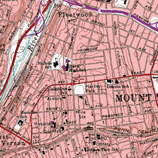 Topographic Map of Community Church at the Circle, NY