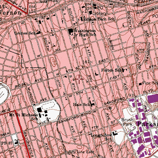 Topographic Map of Corinth Baptist Church, NY
