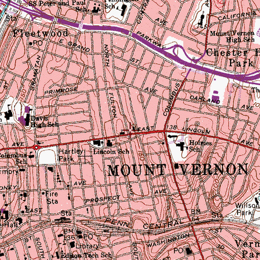 Topographic Map of First United Methodist Church, NY