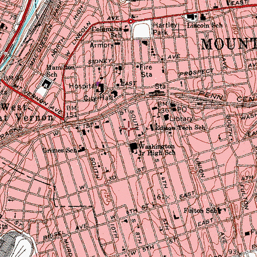 Topographic Map of Grace Baptist Church, NY