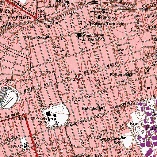 Topographic Map of Greater Centennial African Methodist Episcopal Zion Church, NY