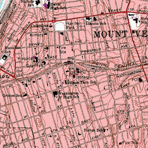 Topographic Map of Mount Calvary Christian Methodist Episcopal Church, NY