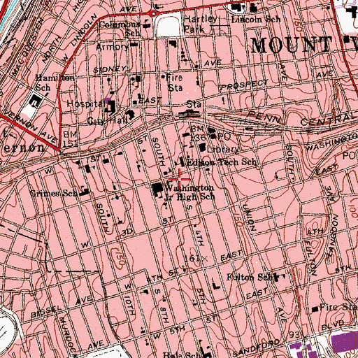 Topographic Map of Sacred Heart Church, NY