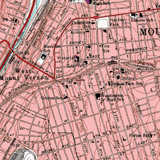 Topographic Map of White Plains Deliverance Center, NY