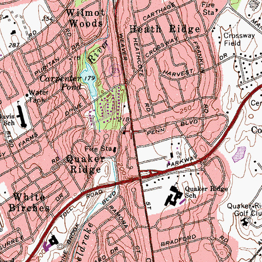 Topographic Map of Kingdom Hall of Jehovahs Witnesses, NY