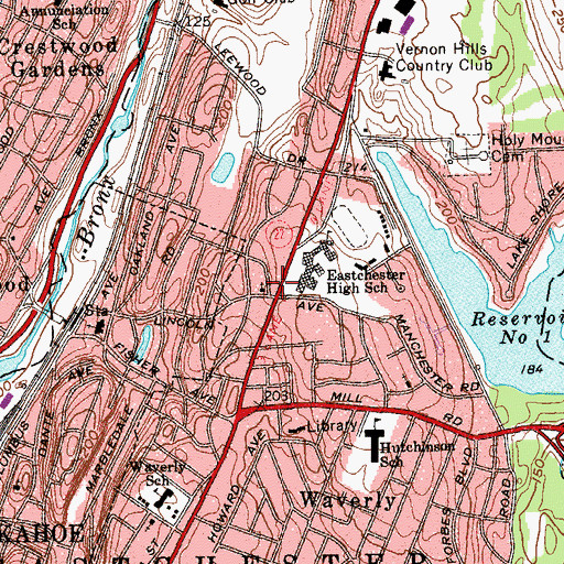 Topographic Map of Saint Luke's Episcopal Church, NY