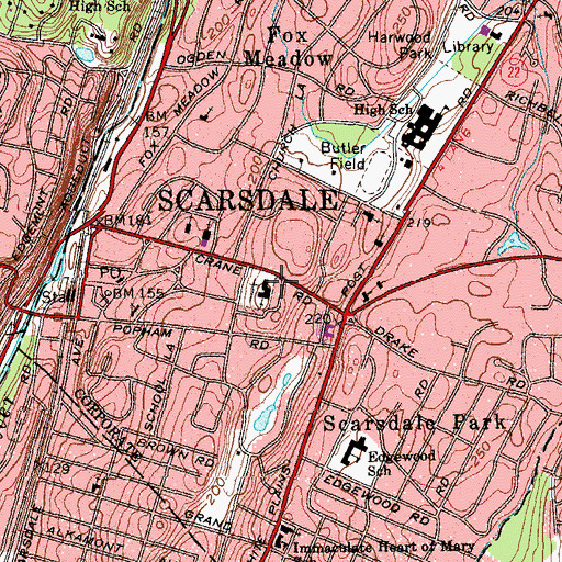 Topographic Map of Church of Saint James the Less, NY
