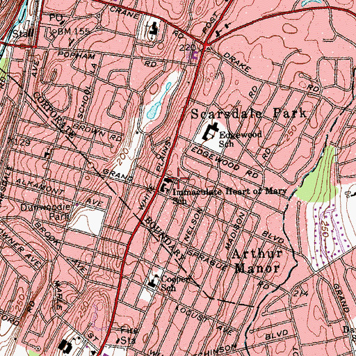 Topographic Map of Immaculate Heart of Mary Church, NY