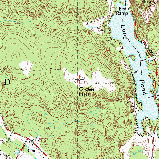 Topographic Map of Cider Hill, CT
