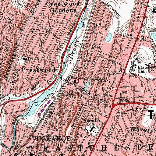 Topographic Map of Light and Life United Methodist Church, NY