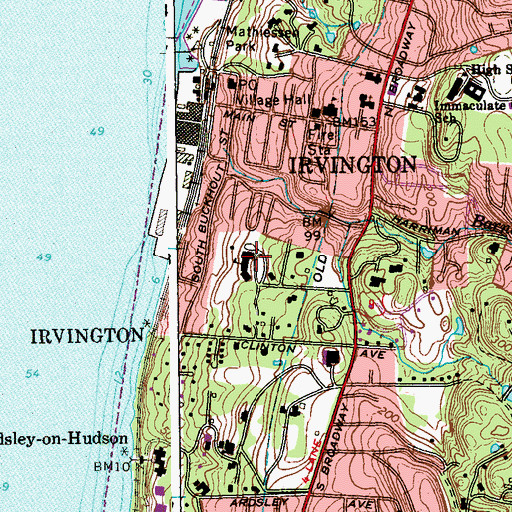 Topographic Map of Dows Lane Elementary School, NY