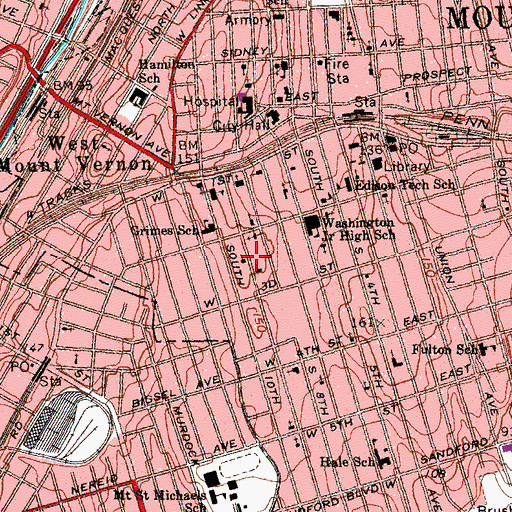 Topographic Map of Church of Saints John Paul and Clement, NY