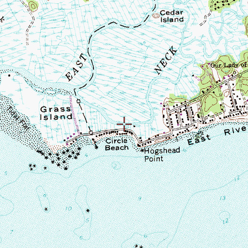 Topographic Map of Circle Beach, CT