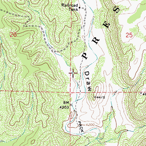 Topographic Map of Railroad Well, AZ