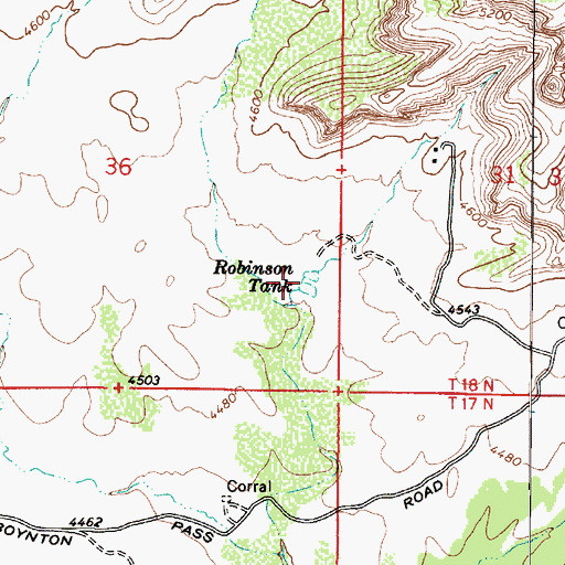 Topographic Map of Red Tank, AZ