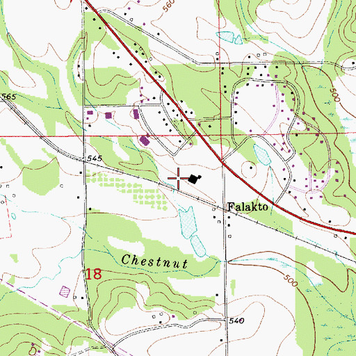 Topographic Map of Popwell Cemetery, AL