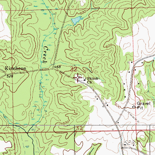 Topographic Map of Shiloh Baptist Church Cemetery, AL