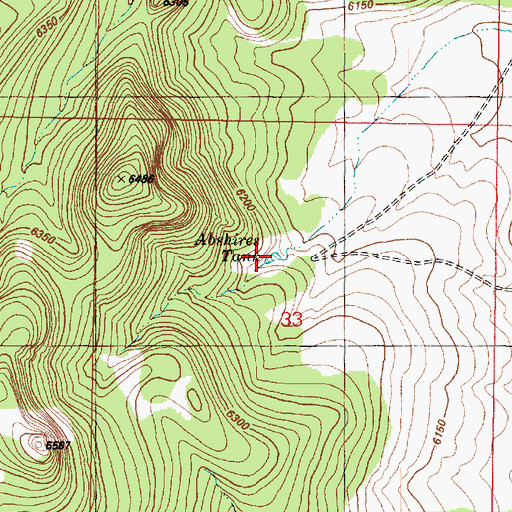 Topographic Map of Abshires Tank, AZ
