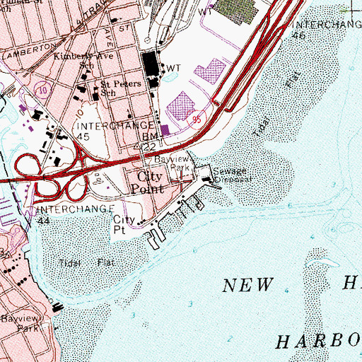 Topographic Map of City Point, CT