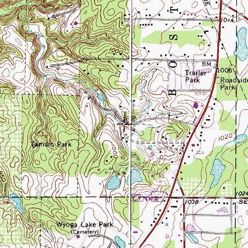 Topographic Map of Joeys Run, OH