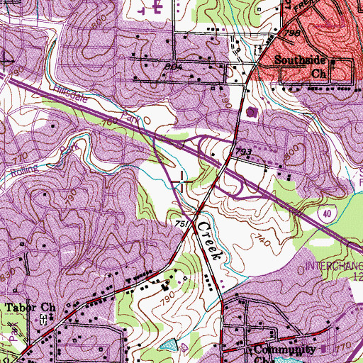 Topographic Map of Russells Run, NC