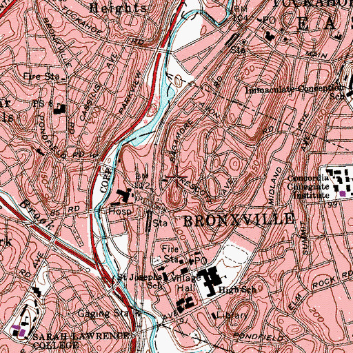 Topographic Map of Christ Church, NY