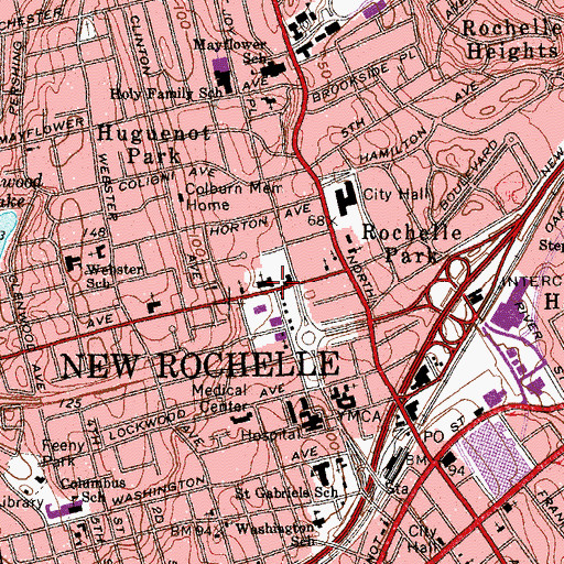 Topographic Map of Bethesda Baptist Church, NY