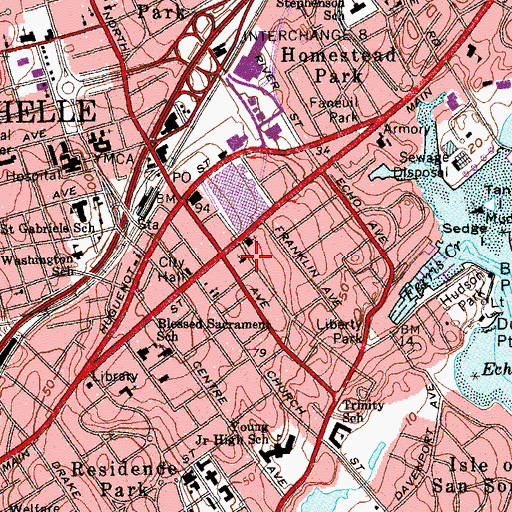 Topographic Map of Church of God of New Rochelle, NY