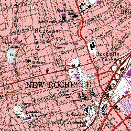 Topographic Map of Faith Temple Church of God, NY