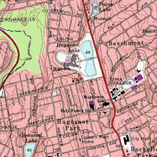Topographic Map of Saint Luke Lutheran Church, NY