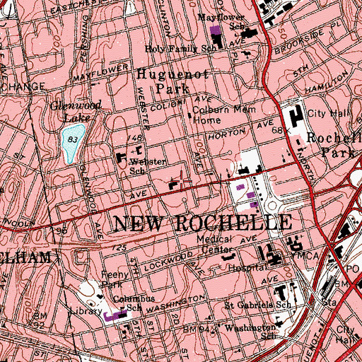 Topographic Map of Shiloh Baptist Church, NY