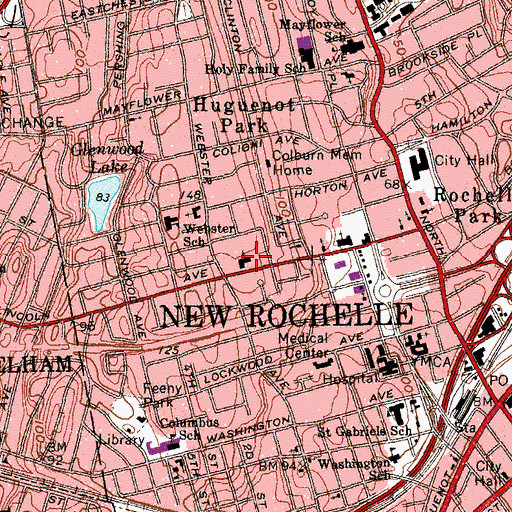 Topographic Map of Shiloh Baptist Church, NY