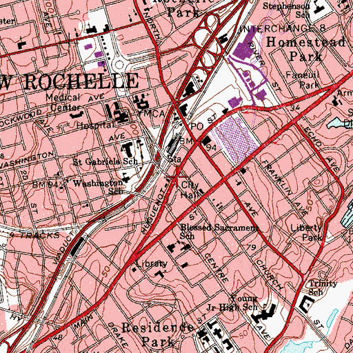 Topographic Map of Trinity - Saint Paul's Episcopal Church, NY