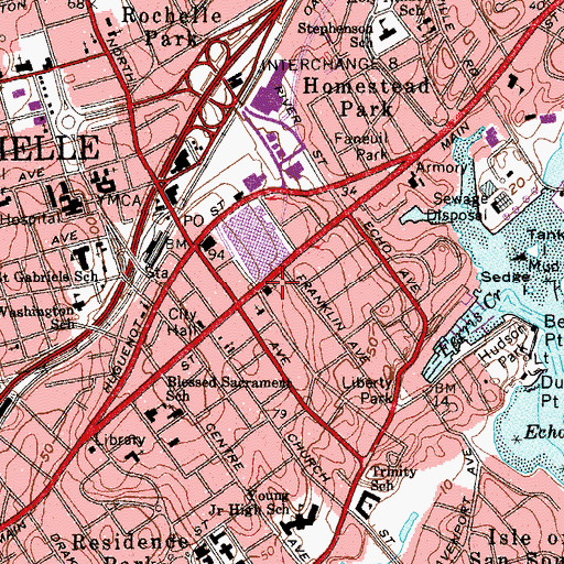 Topographic Map of Union Baptist Church, NY