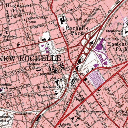 Topographic Map of Zion Baptist Church, NY