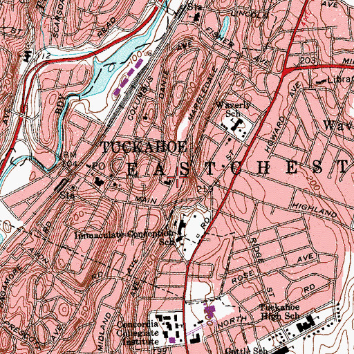 Topographic Map of Shiloh Baptist Church, NY
