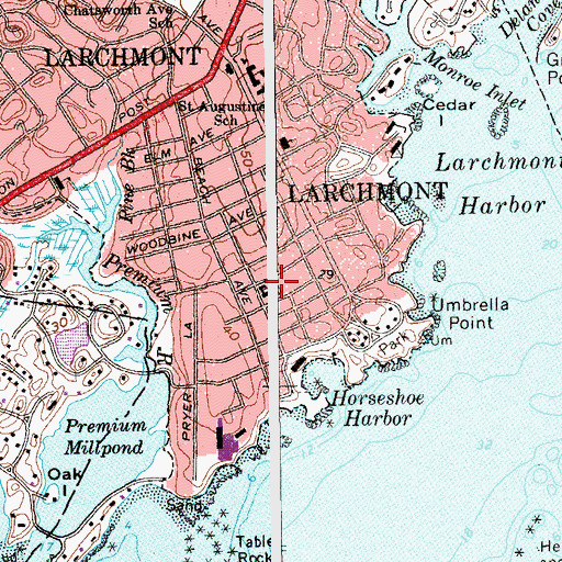 Topographic Map of Saint John's Episcopal Church, NY