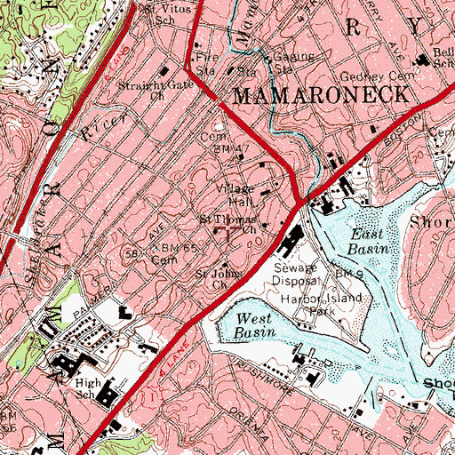 Topographic Map of First Church of Christ, NY
