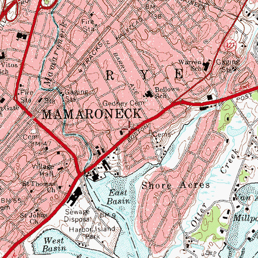 Topographic Map of Mamaroneck United Methodist Church, NY