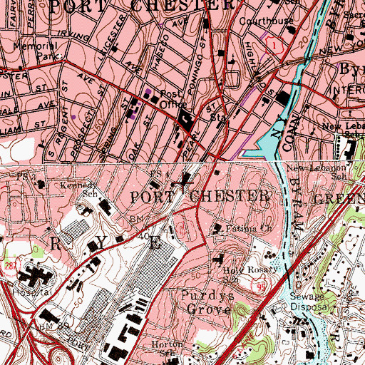 Topographic Map of Bethesda Baptist Church, NY