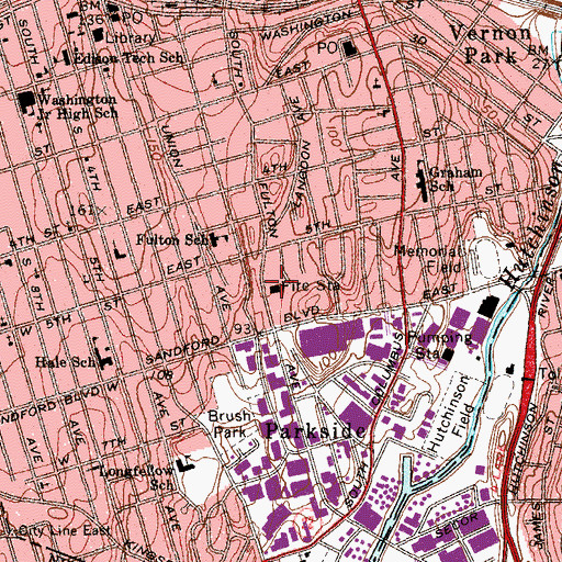 Topographic Map of Mount Vernon Fire Department Station 2, NY