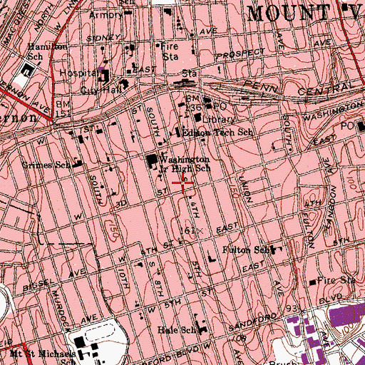 Topographic Map of Bethel Temple, NY