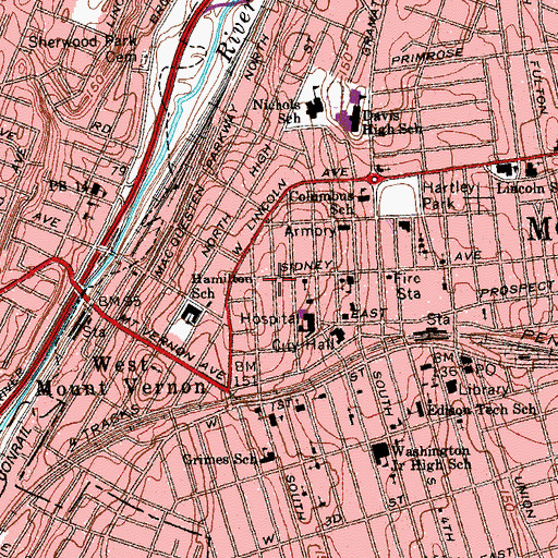 Topographic Map of First Christian Church, NY