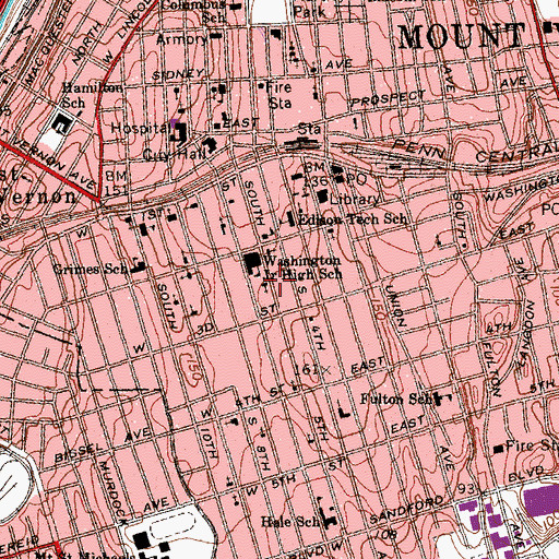 Topographic Map of First Reformed Church, NY